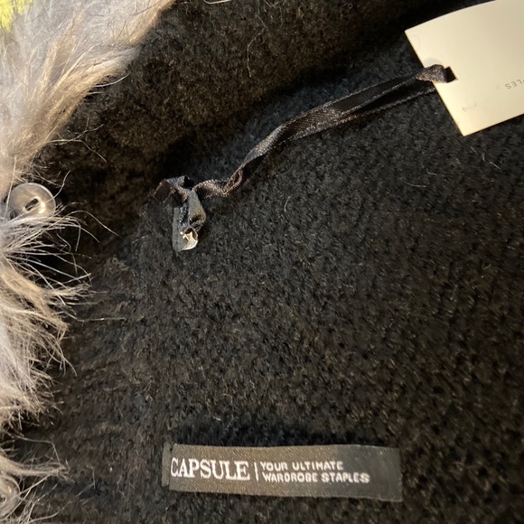 NWT Capsule Faux Fur Long Cardigan Sweater 16/18 - Picture 8 of 9